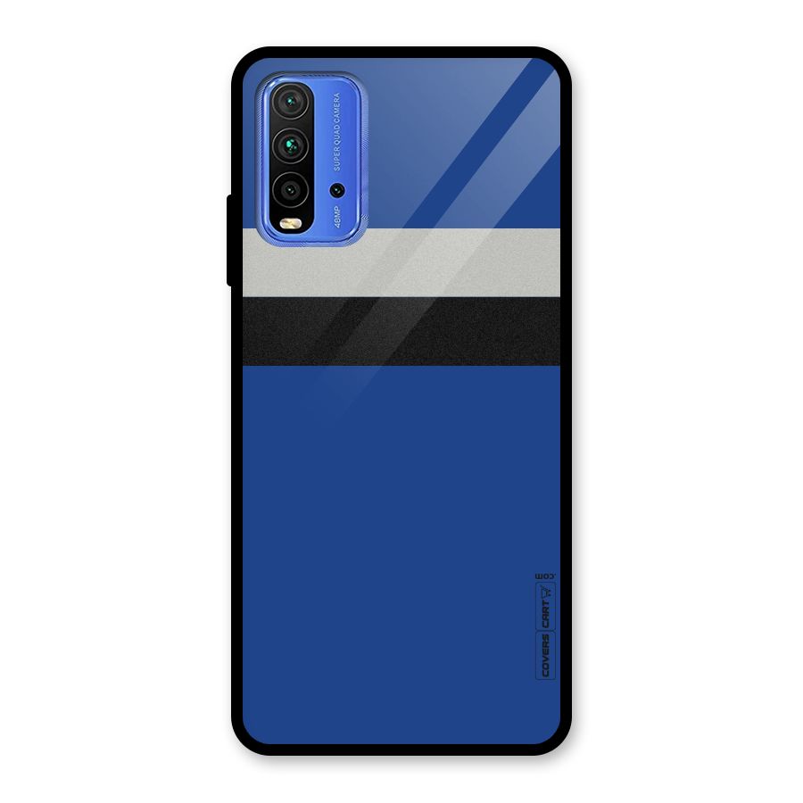 Grey Black Strips Glass Back Case for Redmi 9 Power