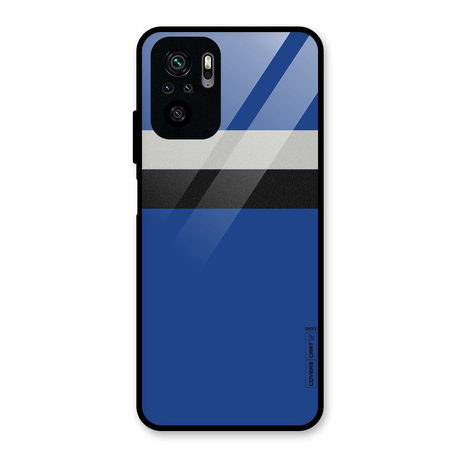 Grey Black Strips Glass Back Case for Redmi Note 10S