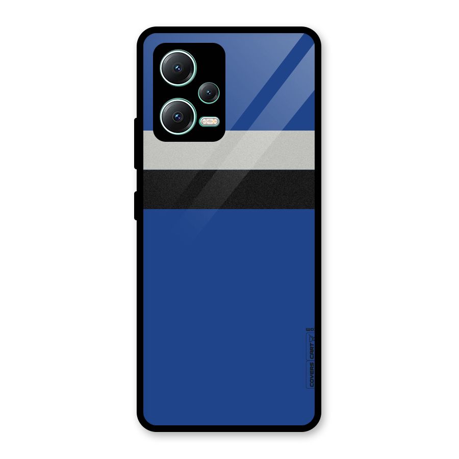 Grey Black Strips Glass Back Case for Redmi Note 12 5G