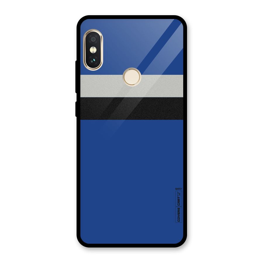 Grey Black Strips Glass Back Case for Redmi Note 5 Pro