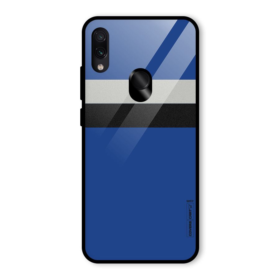 Grey Black Strips Glass Back Case for Redmi Note 7S
