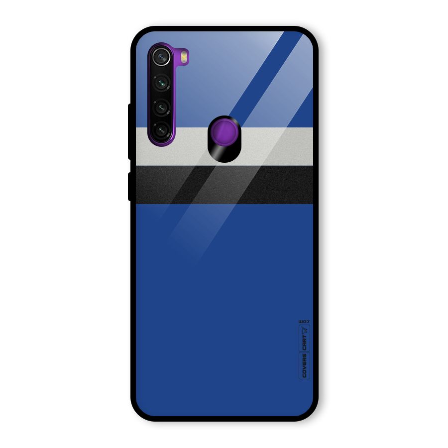 Grey Black Strips Glass Back Case for Redmi Note 8