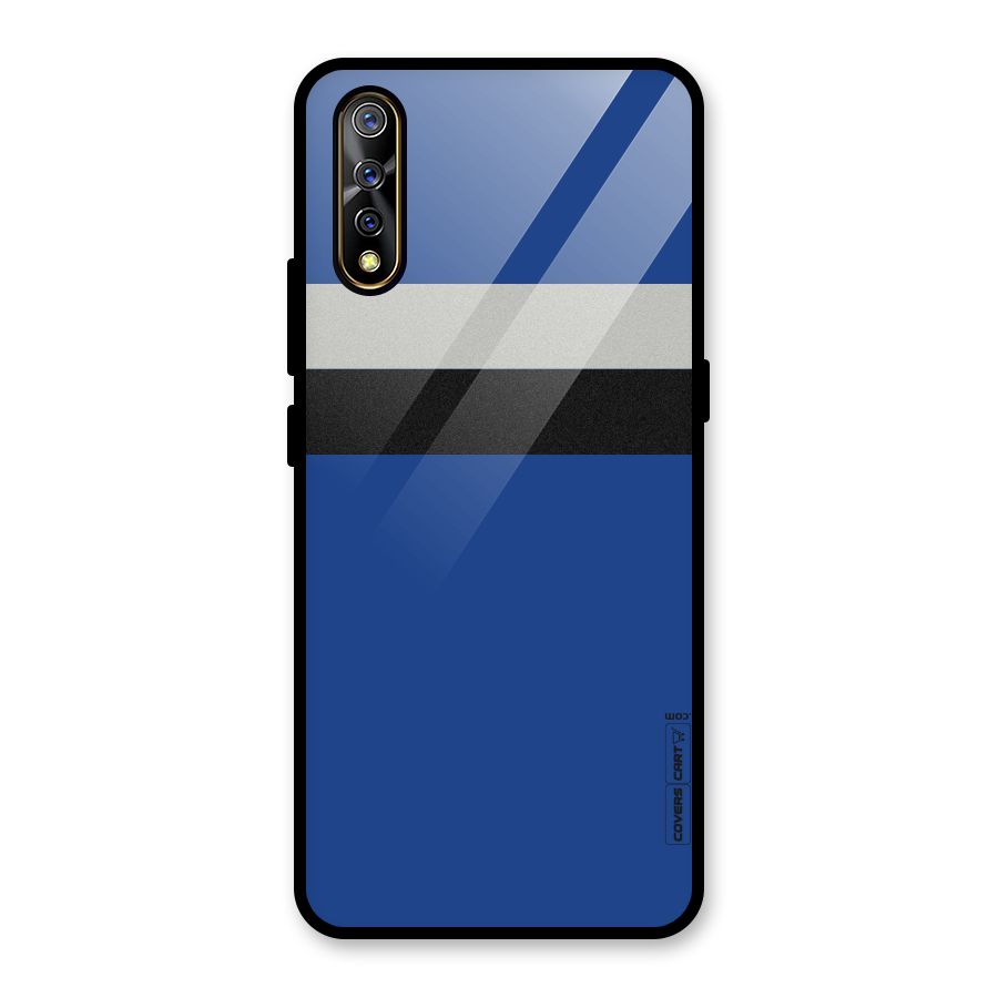 Grey Black Strips Glass Back Case for Vivo S1