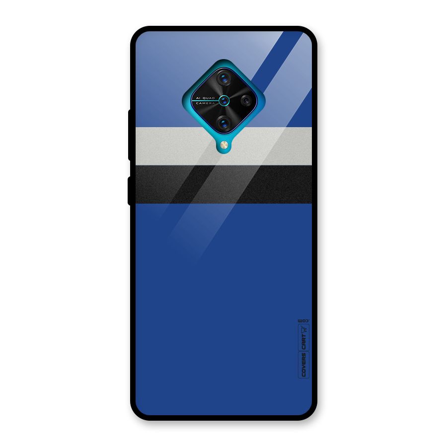 Grey Black Strips Glass Back Case for Vivo S1 Pro