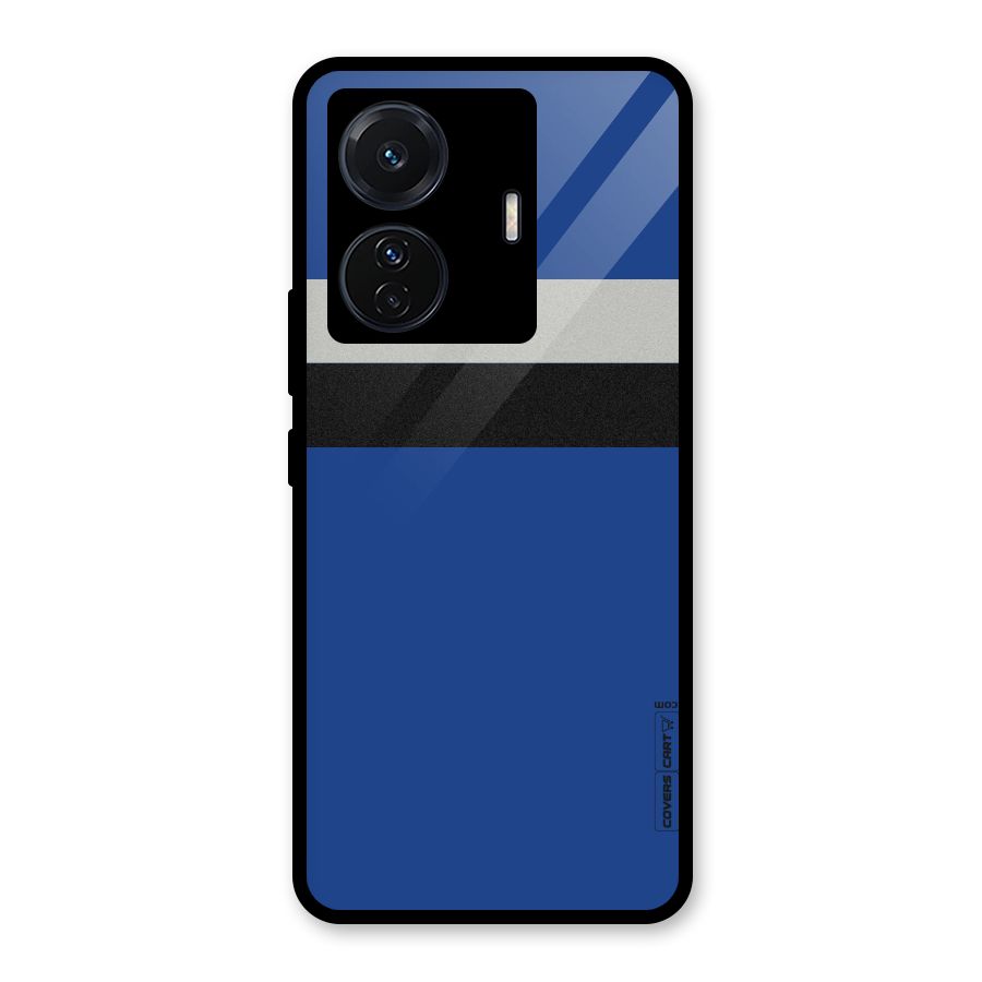 Grey Black Strips Glass Back Case for Vivo T1 Pro