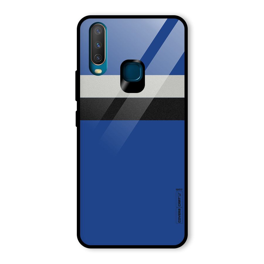 Grey Black Strips Glass Back Case for Vivo U10