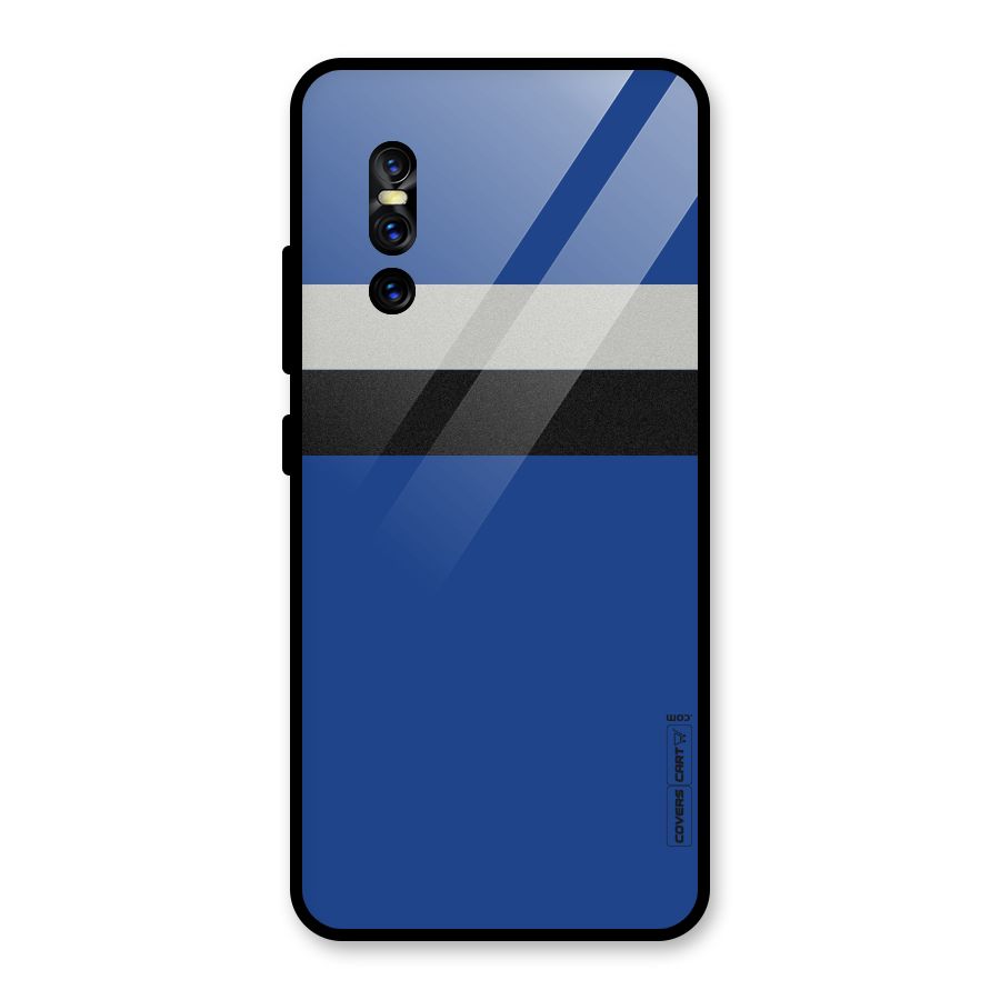 Grey Black Strips Glass Back Case for Vivo V15 Pro