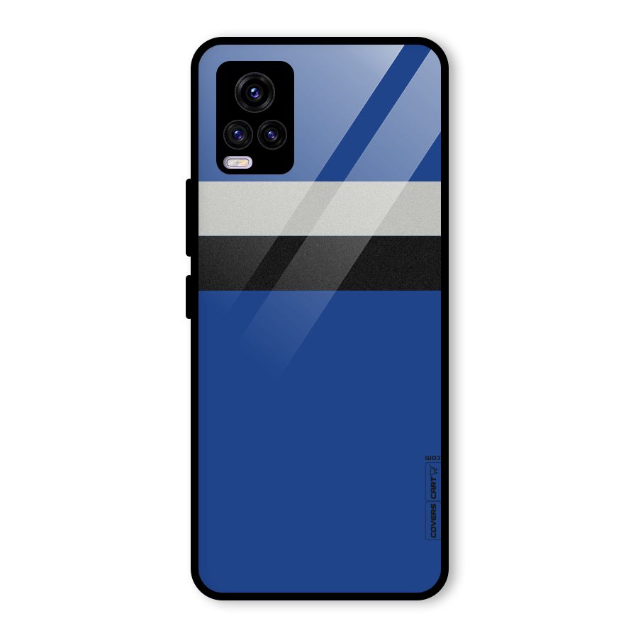 Grey Black Strips Glass Back Case for Vivo V20