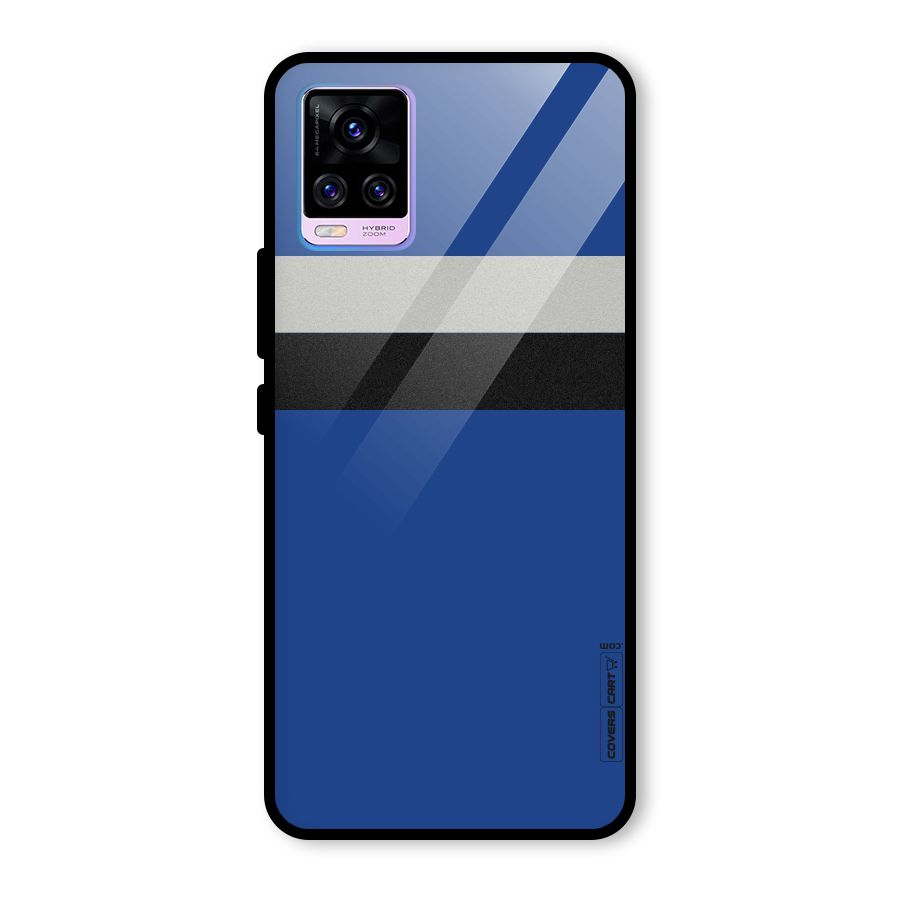 Grey Black Strips Glass Back Case for Vivo V20 Pro