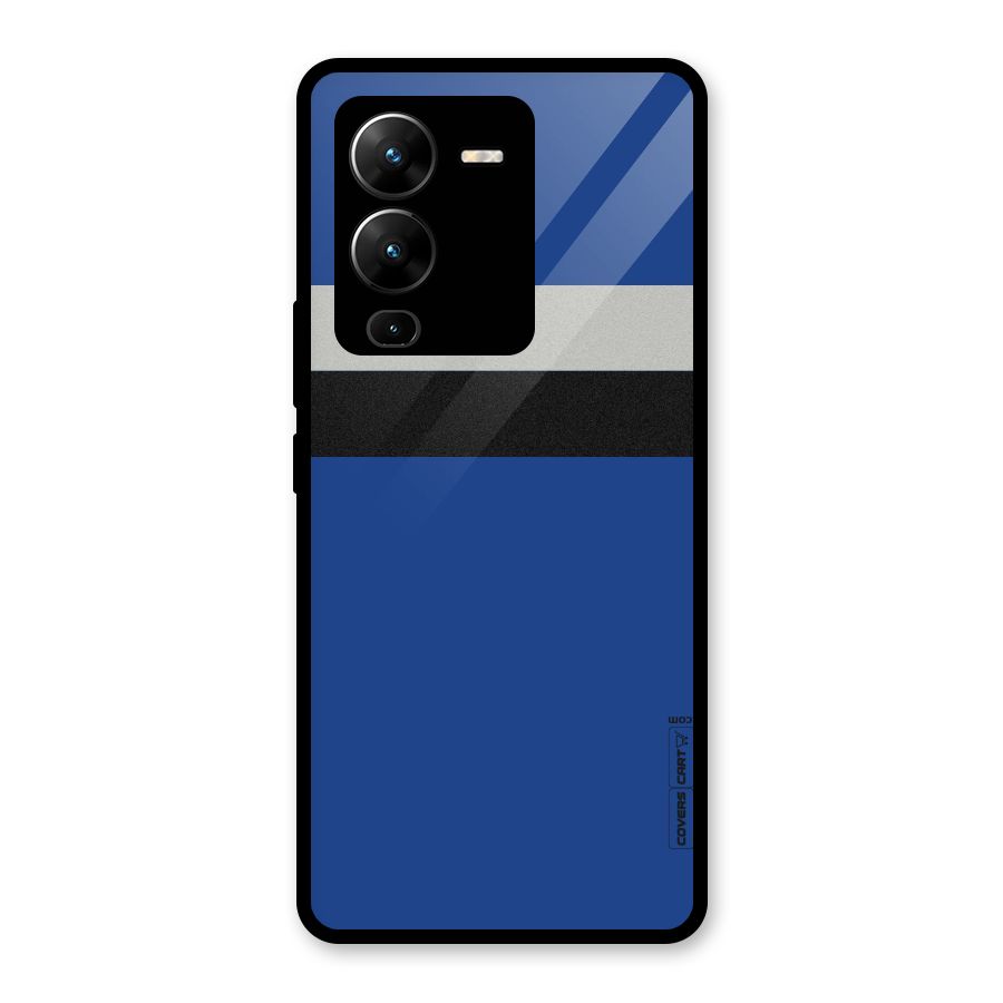 Grey Black Strips Glass Back Case for Vivo V25 Pro
