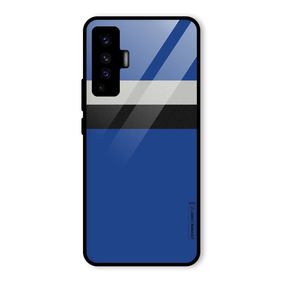 Grey Black Strips Glass Back Case for Vivo X50