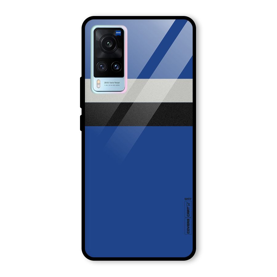 Grey Black Strips Glass Back Case for Vivo X60