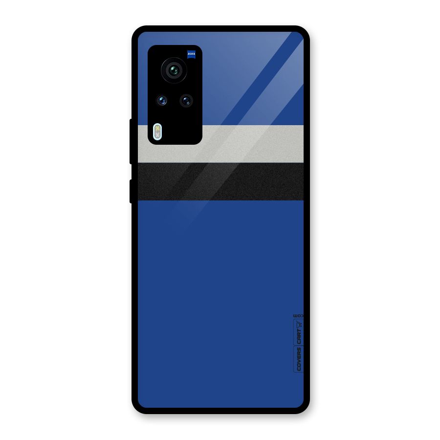 Grey Black Strips Glass Back Case for Vivo X60 Pro
