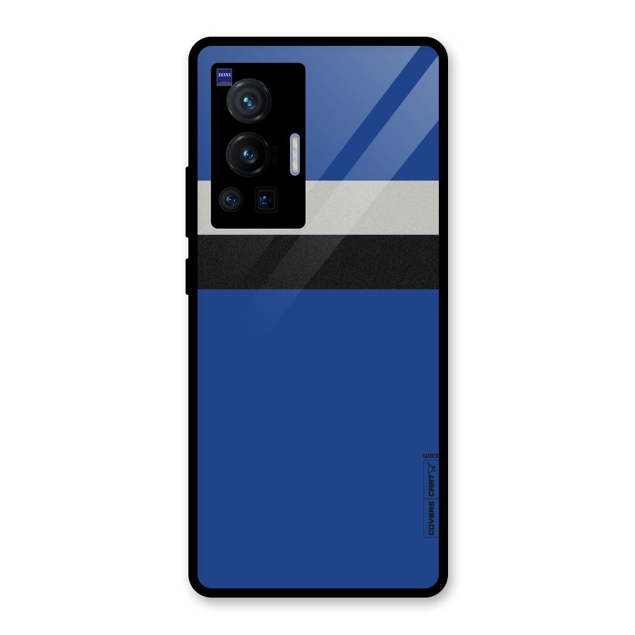 Grey Black Strips Glass Back Case for Vivo X70 Pro