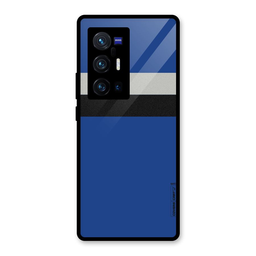 Grey Black Strips Glass Back Case for Vivo X70 Pro Plus