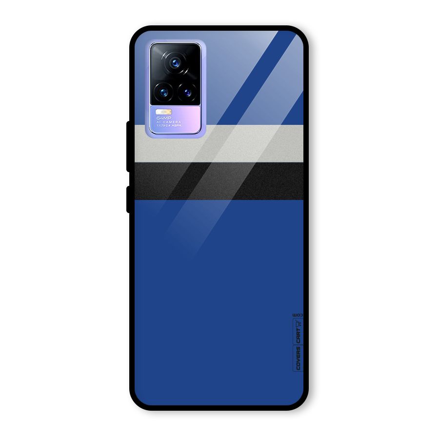 Grey Black Strips Glass Back Case for Vivo Y73