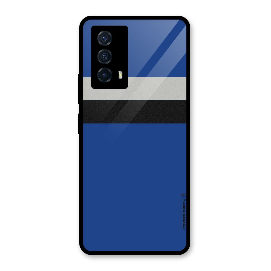 Grey Black Strips Glass Back Case for Vivo iQOO Z5
