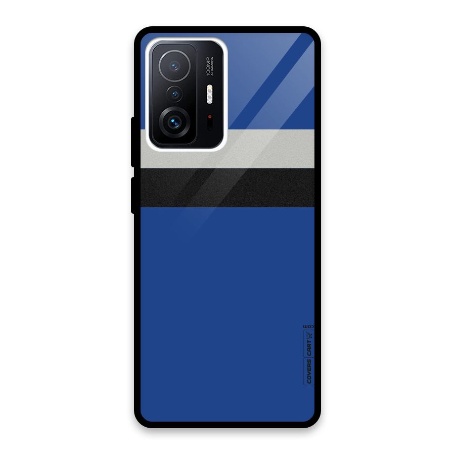 Grey Black Strips Glass Back Case for Xiaomi 11T Pro