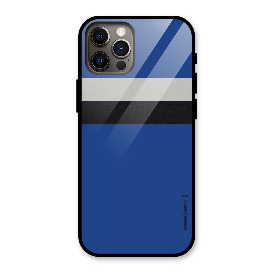 Grey Black Strips Glass Back Case for iPhone 12 Pro