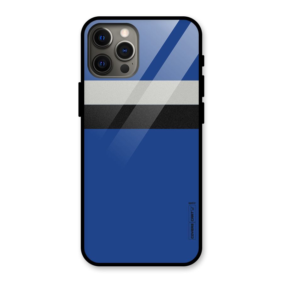 Grey Black Strips Glass Back Case for iPhone 12 Pro Max
