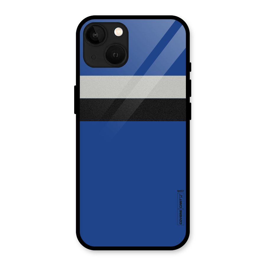 Grey Black Strips Glass Back Case for iPhone 13