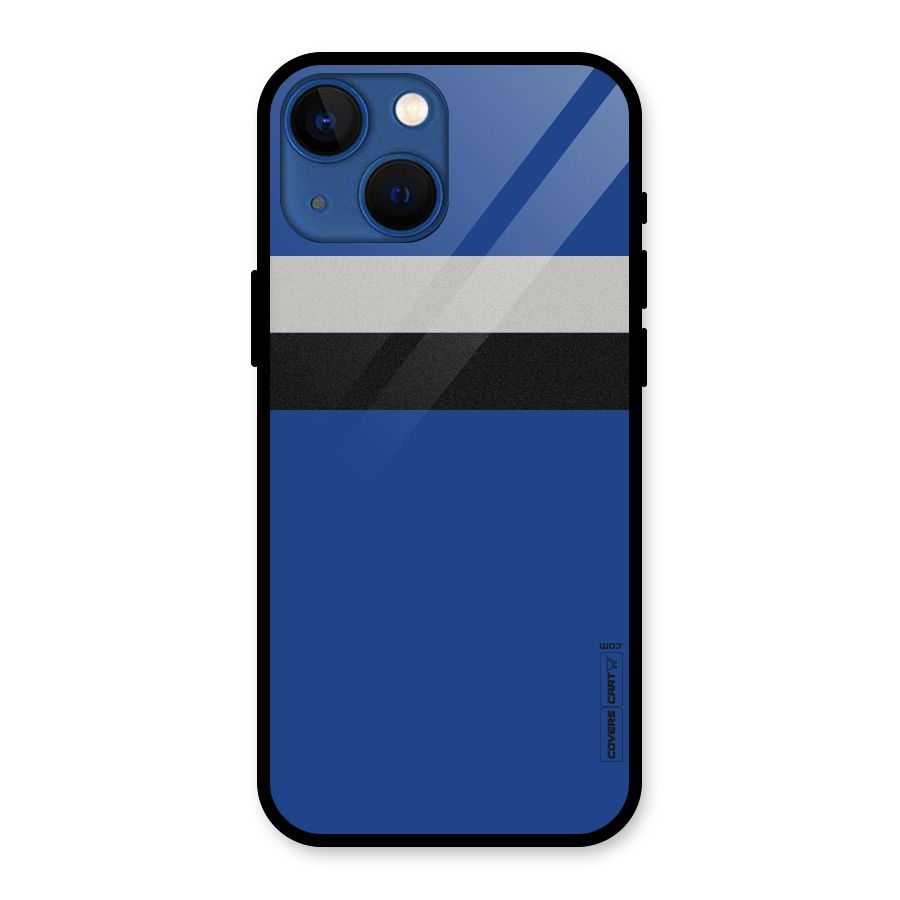 Grey Black Strips Glass Back Case for iPhone 13 Mini