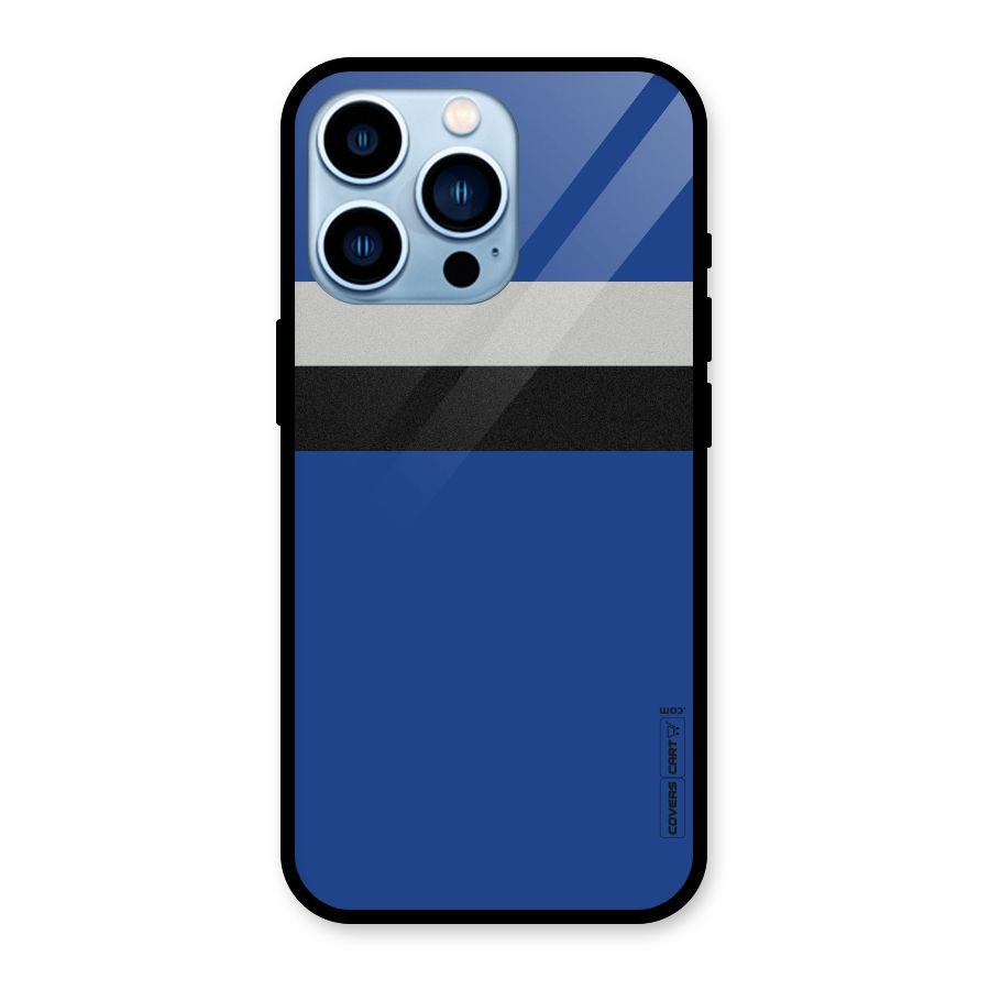Grey Black Strips Glass Back Case for iPhone 13 Pro