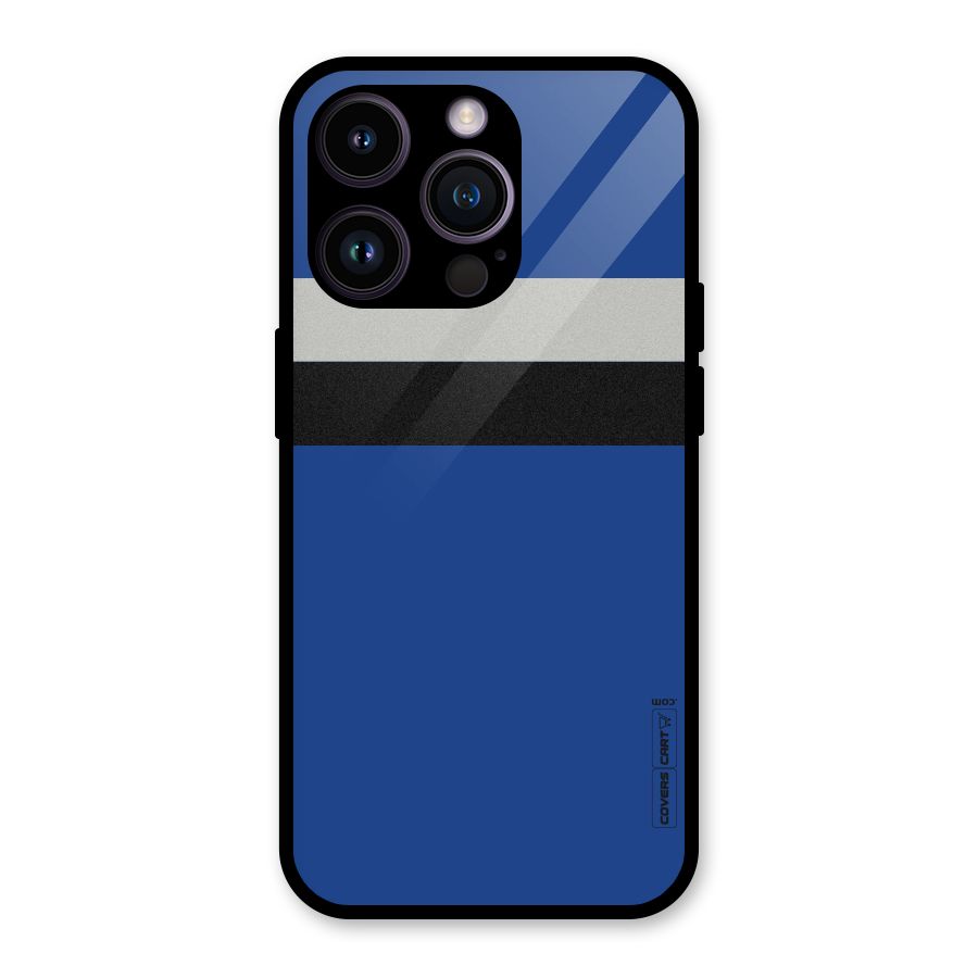 Grey Black Strips Glass Back Case for iPhone 14 Pro