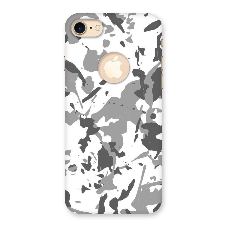 Grey Camouflage Army Back Case for iPhone 8 Logo Cut
