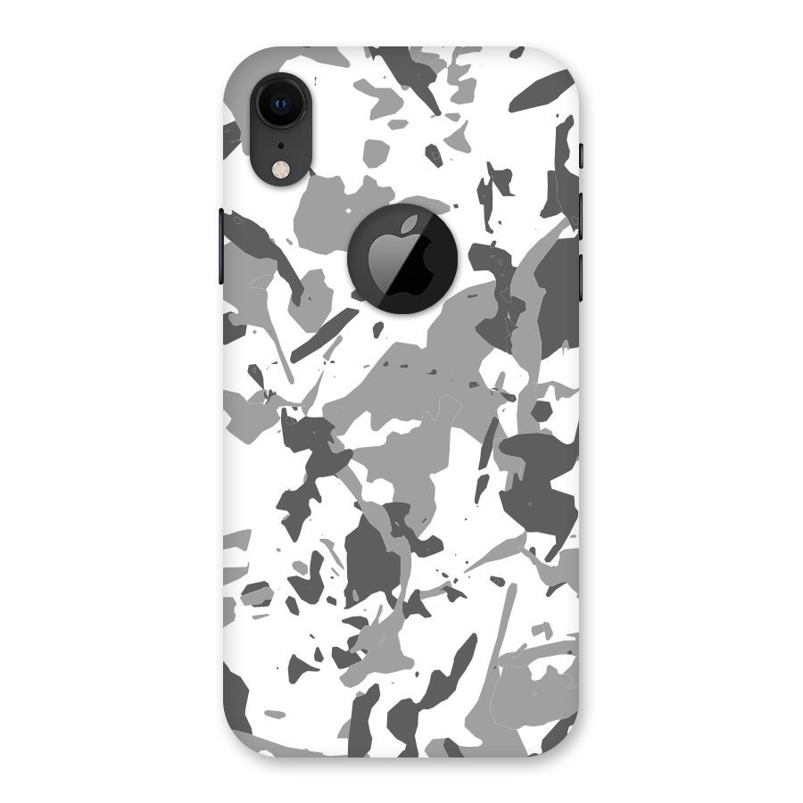 Grey Camouflage Army Back Case for iPhone XR Logo Cut