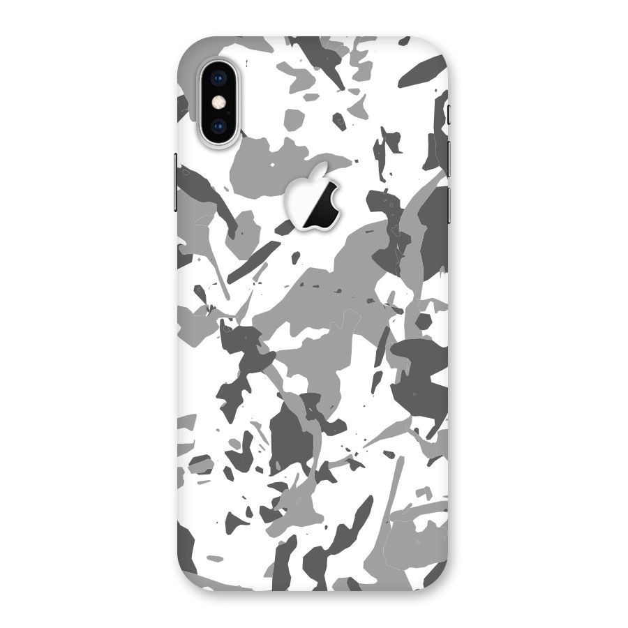 Grey Camouflage Army Back Case for iPhone XS Max Apple Cut
