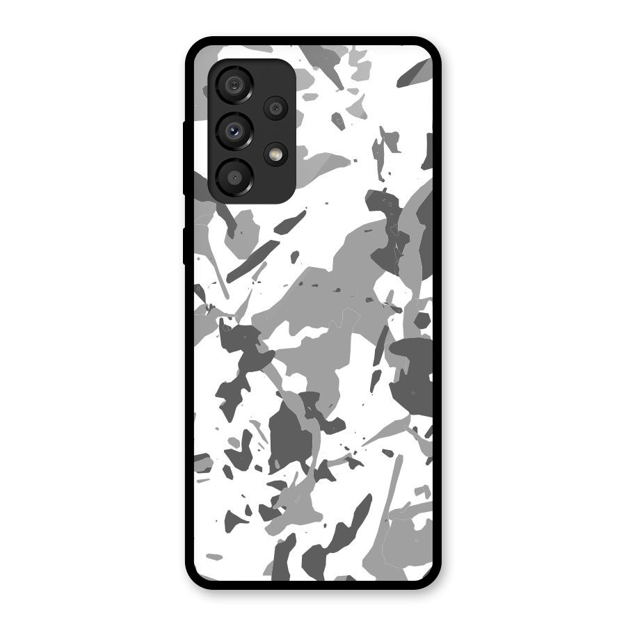 Grey Camouflage Army Glass Back Case for Galaxy A33 5G