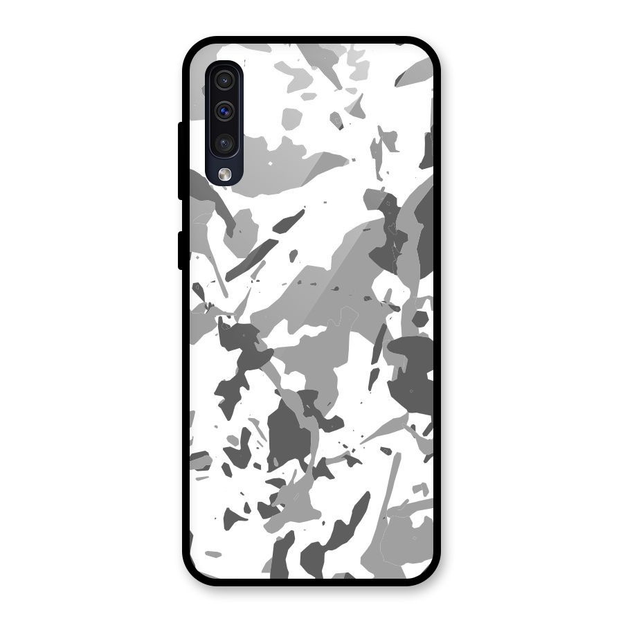 Grey Camouflage Army Glass Back Case for Galaxy A50