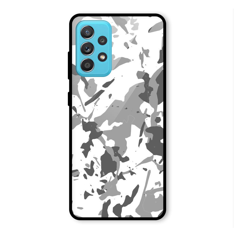 Grey Camouflage Army Glass Back Case for Galaxy A52