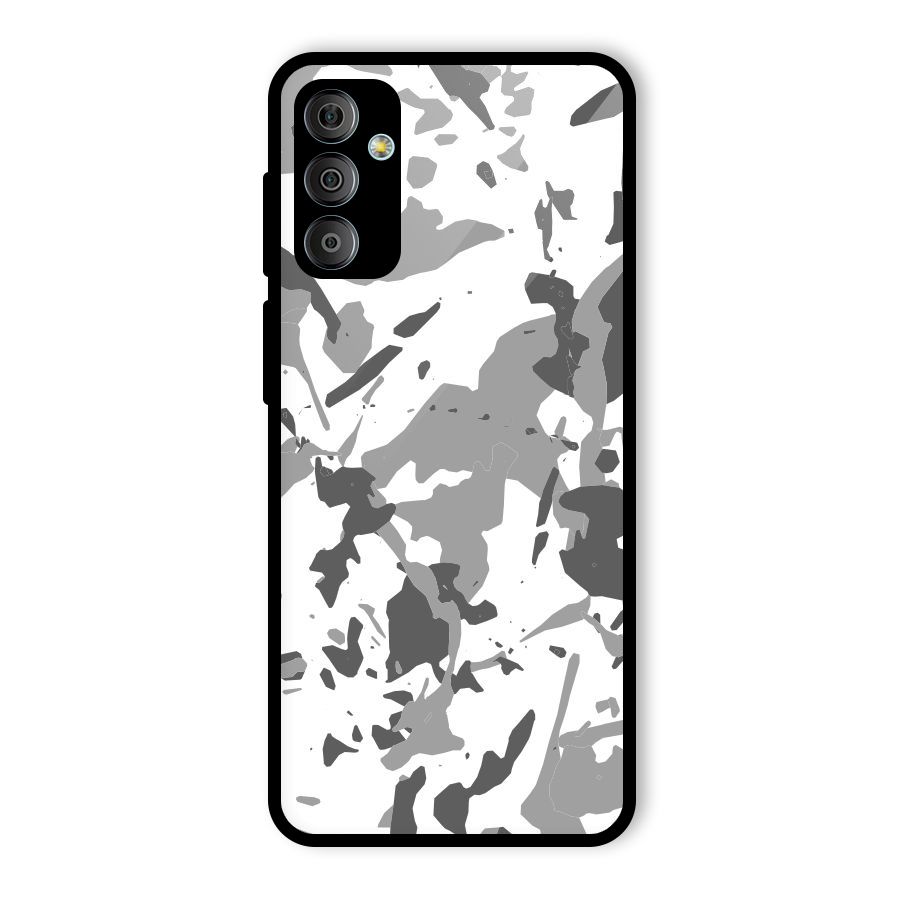 Grey Camouflage Army Glass Back Case for Galaxy F23