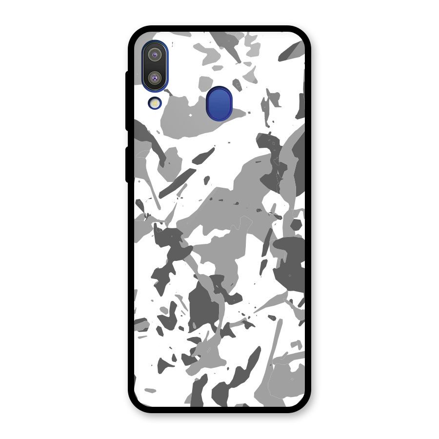 Grey Camouflage Army Glass Back Case for Galaxy M20