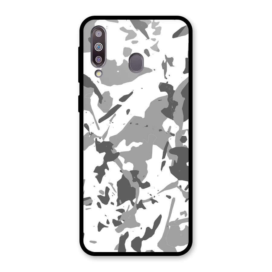 Grey Camouflage Army Glass Back Case for Galaxy M30