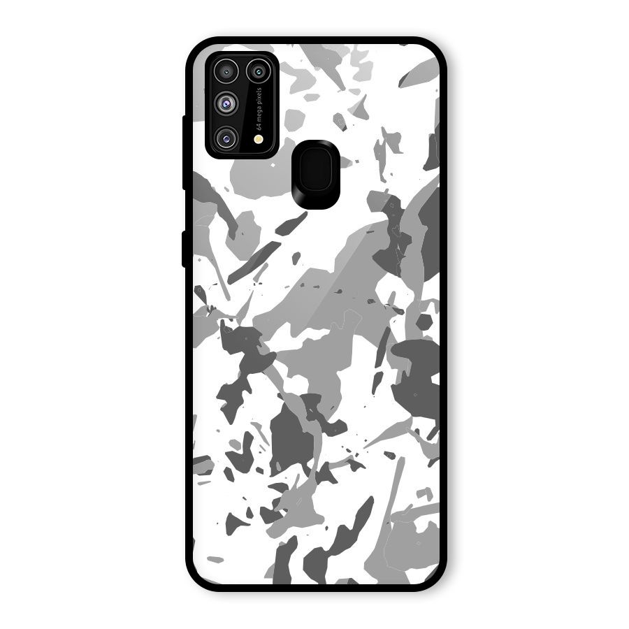 Grey Camouflage Army Glass Back Case for Galaxy M31