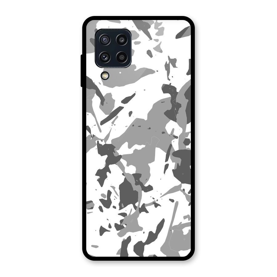 Grey Camouflage Army Glass Back Case for Galaxy M32