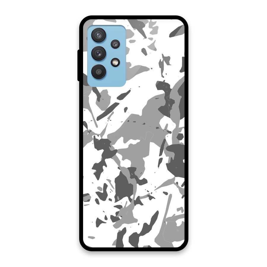 Grey Camouflage Army Glass Back Case for Galaxy M32 5G
