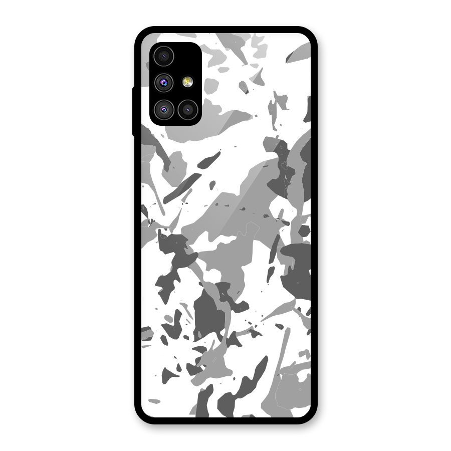 Grey Camouflage Army Glass Back Case for Galaxy M51