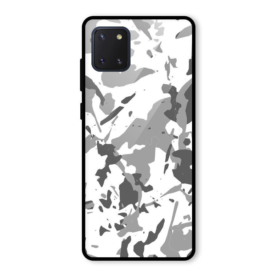 Grey Camouflage Army Glass Back Case for Galaxy Note 10 Lite