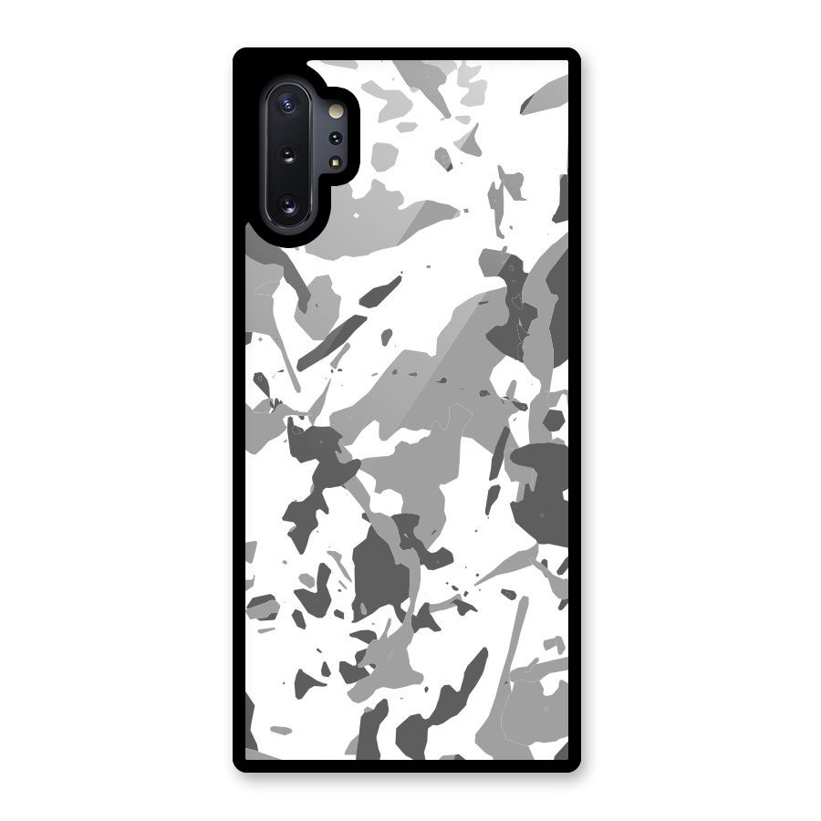Grey Camouflage Army Glass Back Case for Galaxy Note 10 Plus