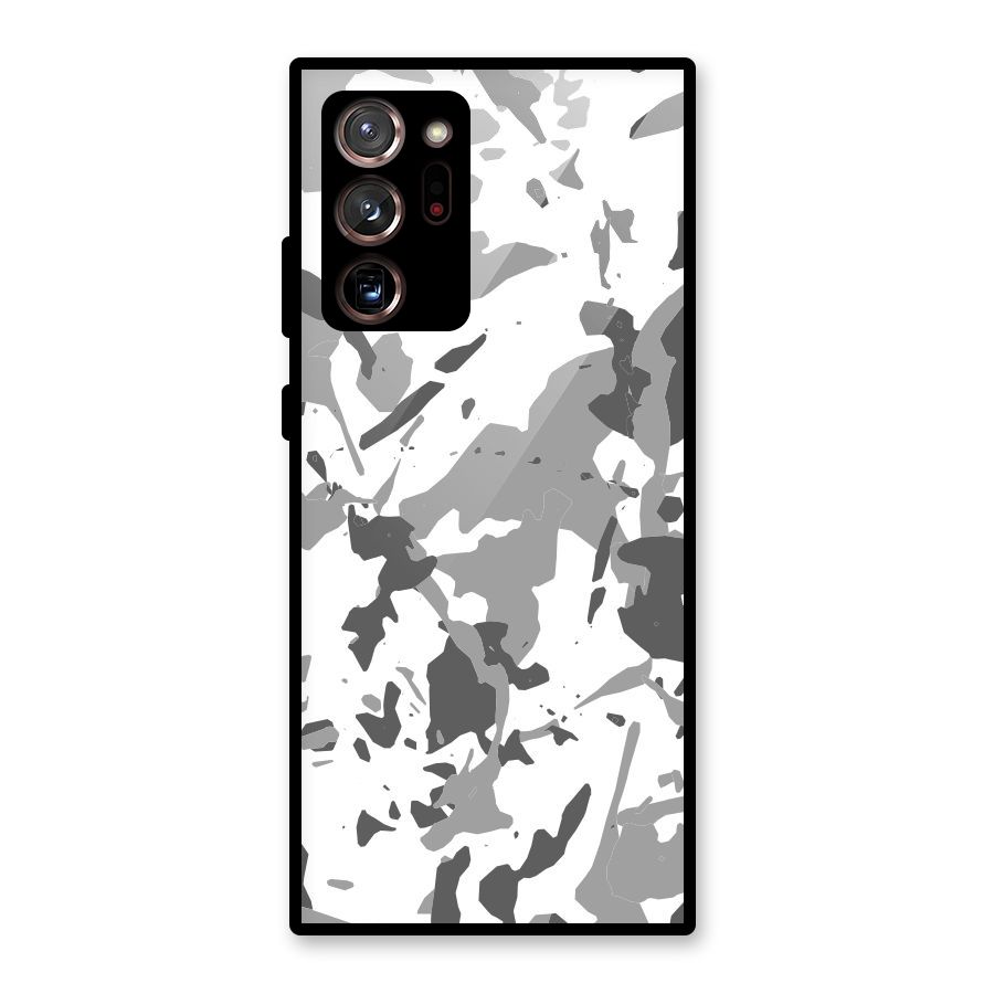 Grey Camouflage Army Glass Back Case for Galaxy Note 20 Ultra