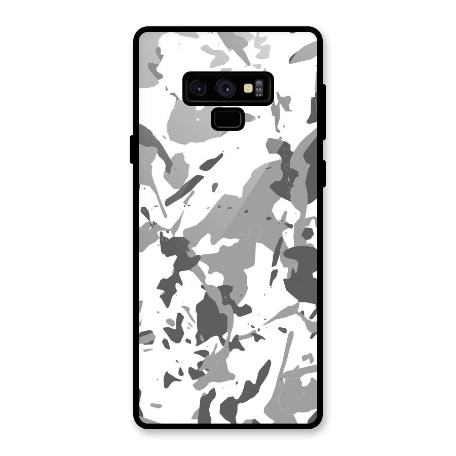 Grey Camouflage Army Glass Back Case for Galaxy Note 9