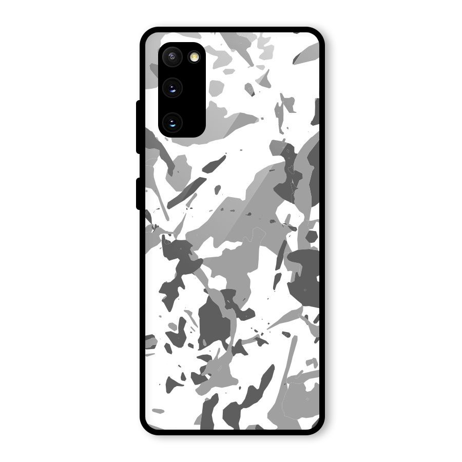 Grey Camouflage Army Glass Back Case for Galaxy S20 FE 5G