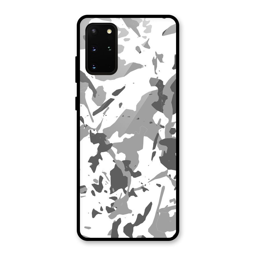 Grey Camouflage Army Glass Back Case for Galaxy S20 Plus