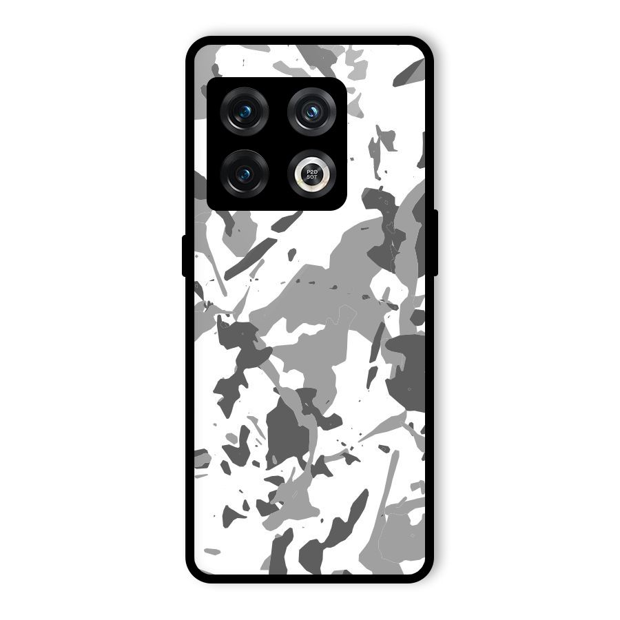 Grey Camouflage Army Glass Back Case for OnePlus 10 Pro 5G