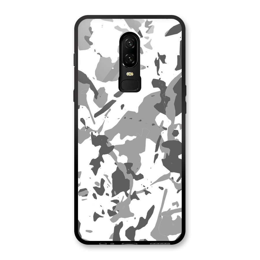 Grey Camouflage Army Glass Back Case for OnePlus 6