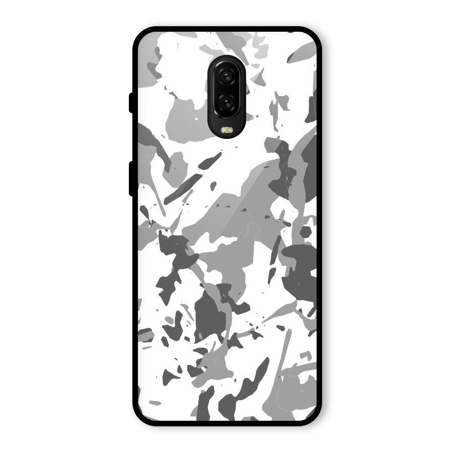 Grey Camouflage Army Glass Back Case for OnePlus 6T